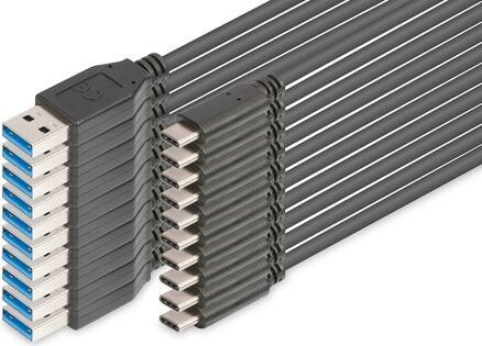 DIGITUS USB 2.0 Anschlusskabel TypC-A 10erPack St/St 1.8m sw