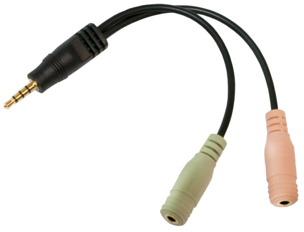 Logilink Audio Adapter 3,5mm Male 4p.-> 2x3,5mm female  15cm
