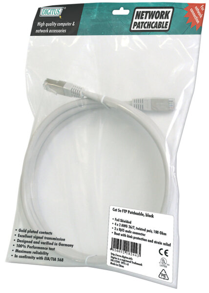 DIGITUS CAT 5e SF/UTP Patchkabel, 1m, blau