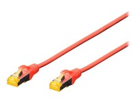 DIGITUS CAT 6A S/FTP Patchkabel, 0,25m, rot