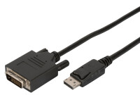 DIGITUS DisplayPort Adapterkabel, DP auf DVI-D, 3,0m, sw