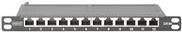 DIGITUS Cat.6A Slim Patchpanel,geschirmt,12-Port,0,5HE,10"sw