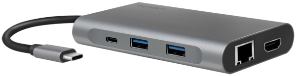 Logilink Dockingstation USB 3.2 Gen1,USB-C,8-Port,PD,silber