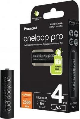 eneloop Panasonic Pro Akku BK-3HCDE/4BE    AA 2500mAh   4St.