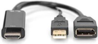 DIGITUS 4K HDMI Adapter - HDMI auf DisplayPort 0,2m schwarz