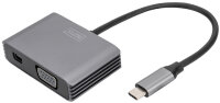 DIGITUS Adapter USB-C St. -> VGA Bu./MiniDP Bu....