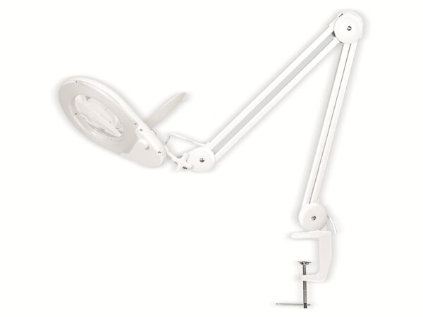 Logilink Lupenleuchte mit Klemmhalterung, 5 Dioptrien, weiß