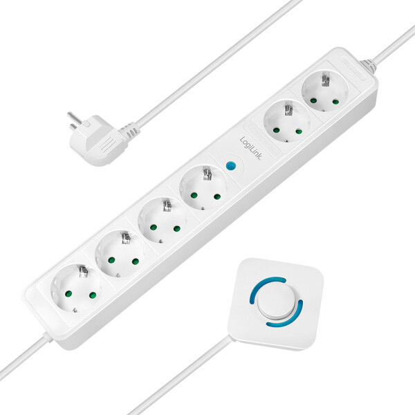 Logilink Steckdosenleiste 6-fach,6xCEE 7/3,m.Fußschalter,1,5