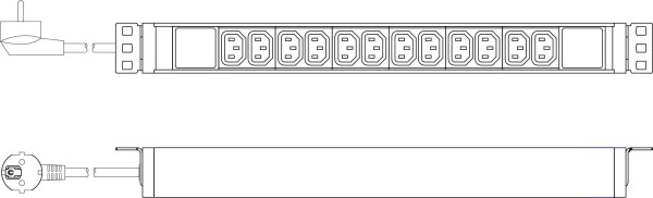 DIGITUS PDU 1U    12xC13        Ausgänge 230V/16A schwarz