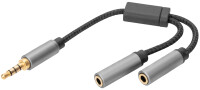 DIGITUS Headset Adapter,3,5mm Klinke auf 2x3,5mmBuchse 0,2mm