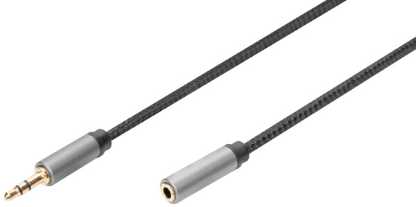 DIGITUS Audio Verlängerungskabel 3,5mm Klinke Buchse Nylon3m