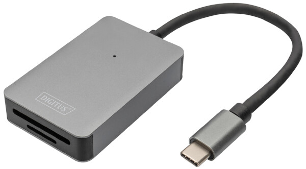 DIGITUS Kartenleser USB-C 2 Port silber 15cm Kabel