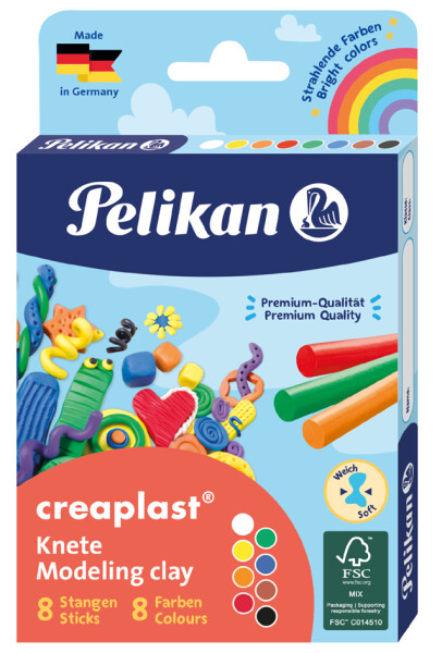 Pelikan Knete Creaplast« 198/8FS, 8 Farben Faltschachtel