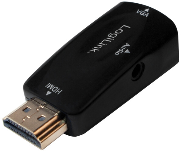 Logilink HDMI Adapter A/M zu VGA/F + 3,5 mm/W, 1080p, schw.