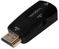 Logilink HDMI Adapter A/M zu VGA/F + 3,5 mm/W, 1080p, schw.