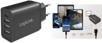 Logilink Steckdosenadapter, 1x USB-C  & 3x USB-A  27W