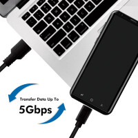 Logilink USB-C Kabel 3.2 Gen1, C/M zu USB-A/M, schwarz 2 m