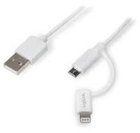 Logilink USB 2.0-Kabel USB-A zu Micro-USB/ Lightning...