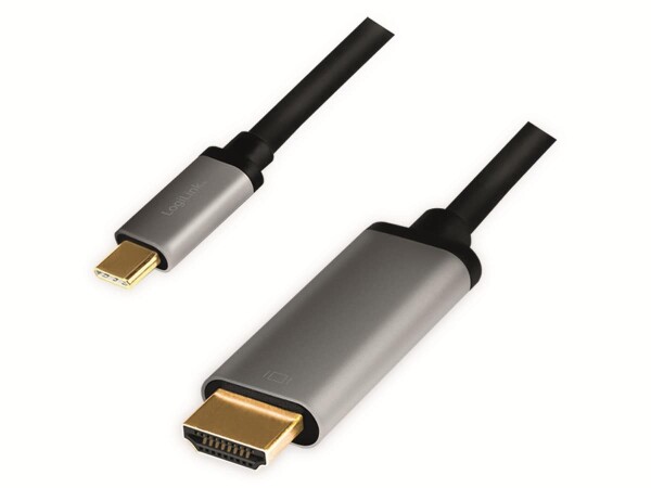 Logilink USB-C Kabel 3.2 Gen1, C/M zu HDMI/M, 4K, Alu  1,8 m