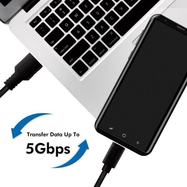 Logilink USB -C Kabel 3.2 Gen1 C/M zu USB-A/M, schwarz 0,5m