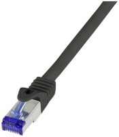 Logilink Patchkabel Ultraflex, Cat.6A, S/FTP, schwarz, 0,5 m