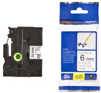 Schriftbandkassette Brother TZe-FX211 6mm weiß/schwarz