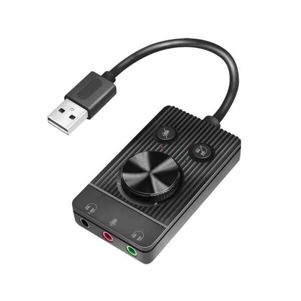 Logilink Audio-Adapter USB 2.0 3x3,5mm/F m.Lautstärkeregler