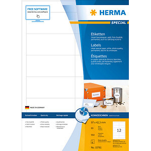HERMA Inkjet-Etiketten A4 weiß 97x42,3   mm Papier  960 St.