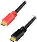 Logilink HDMI-Kabel A/M zu A/M, 4K/60 Hz, AMP, schwarz/rot