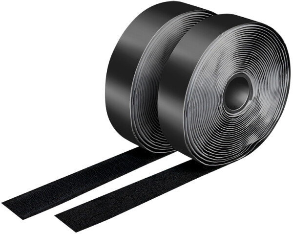 Logilink Klettband-Set, schwarz, Breite: 25 mm, Rolle, 5m