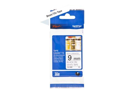 Schriftbandkassette Brother  9mm weiß/schwarz  TZEN221