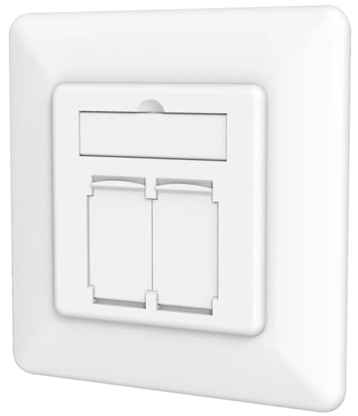DIGITUS Netzwerkdose CAT 6A EA geschirmt  2xRJ45   weiß