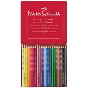 FABER-CASTELL Buntstift Colour Grip 24er-Metalletui