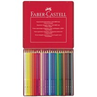 FABER-CASTELL Buntstift Colour Grip 24er-Metalletui