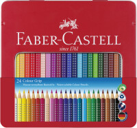 FABER-CASTELL Buntstift Colour Grip 24er-Metalletui
