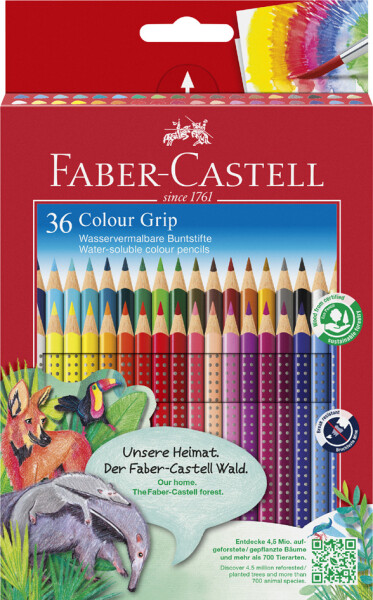FABER-CASTELL Buntstift Colour Grip 36er Kartonetui