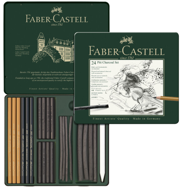 FABER-CASTELL Set Pitt Kohle Set 24-teilig