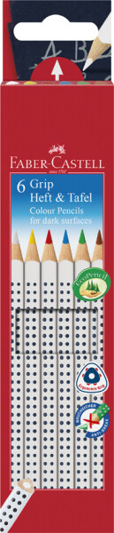 FABER-CASTELL Buntstift Grip Heft + Tafel 6er-Etui