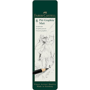 FABER-CASTELL Bleistift Pitt Graphite Matt 6er Etui