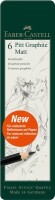 FABER-CASTELL Bleistift Pitt Graphite Matt 6er Etui
