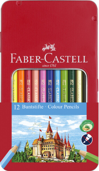 FABER-CASTELL Buntstift hexagonal 12er-Metalletui