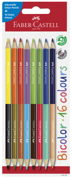 FABER-CASTELL Buntstifte Bicolor 8er Blisterkarte