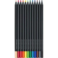 FABER-CASTELL Buntstifte Black Edition 12er Kartonetui