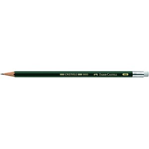 FABER-CASTELL Bleistift Castell 9000 HB mit Gummitip 12 Stk.