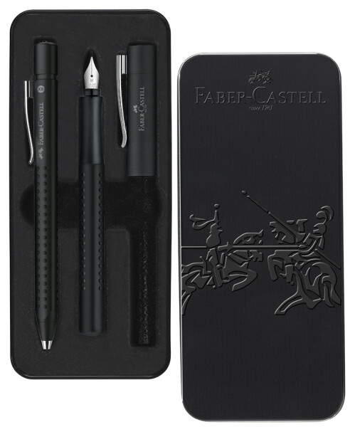 FABER-CASTELL Grip 2011 Geschenkset schwarz Füller+KS