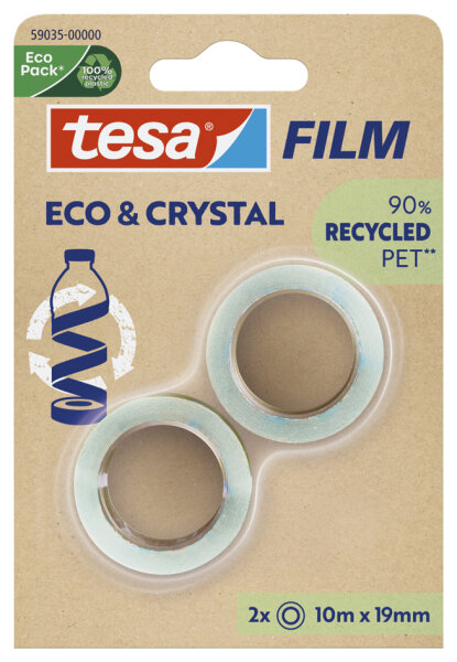tesa ECO & CRYSTAL, 2 Rollen 10mX19mm Blister