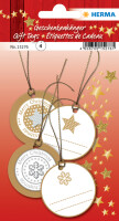 HERMA Weihnachtsgeschenkanhänger 3D Gold 4 Stück