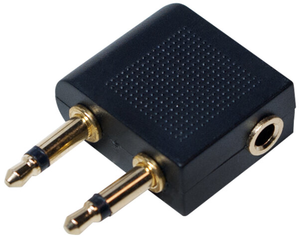 Logilink Audio-Adapter,2x3,5mm2-Pin/M zu 3,5 mm 3-Pin/F, 90°