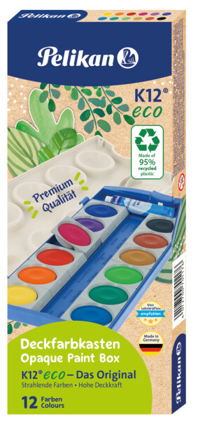 Pelikan Deckfarbkasten K24 eco inkl. Deckweiß, 24 Farben