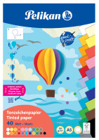 Pelikan Tonpapier Block A5, 40 Blatt in 20 Farben, Mix